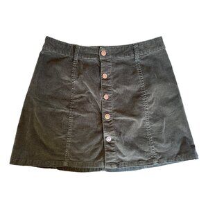 Celebrity Pink Soft Olive Green Corduroy Mini Skirt Size 9/29 Fall